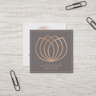 Rose Gold Signature Lotus Blume   Square Business Quadratische Visitenkarte