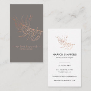 Rose Gold Signature Palm Leaf Business Card Visitenkarte
