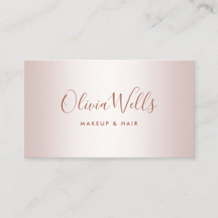 Rose Gold Signature Script Social Media Business C Visitenkarte