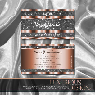 Rose Gold Silber Glitzer Sparkle Stars Visitenkarte