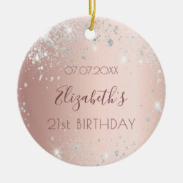 Rose Gold silber Glitzer Staubname Keramik Ornament