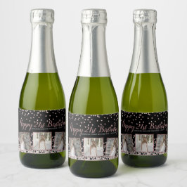 Rose Gold Silver FotoCollage 21. Geburtstag