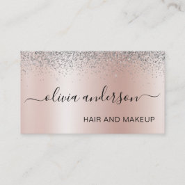 Rose Gold Silver Glitzer Haar Makeup Salon Visitenkarte