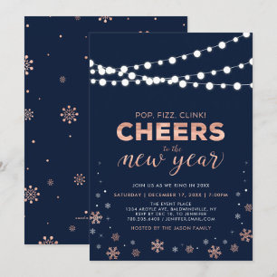 Rose Gold Silvesterparty, Firmenfeier Einladung