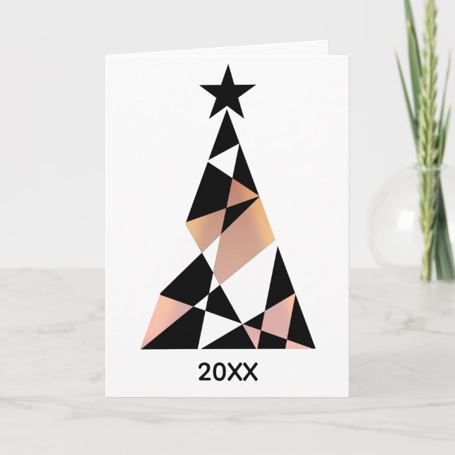 Rose Gold Simple Christmas Corporate Karte (Vorderseite)