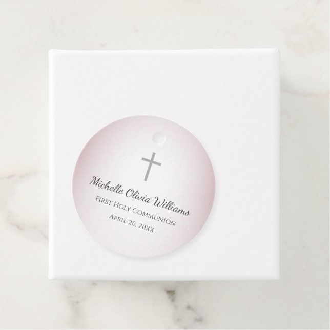 Rose Gold Simple Cross First Heilige Kommune Geschenkanhänger (Beispiel)