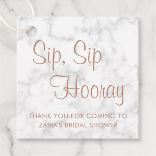 Rose Gold Sip Sip Hooray Brautparty Geschenkanhänger