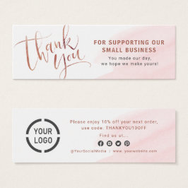 Rose Gold Skript & Logo Geschäft Vielen Dank einfü