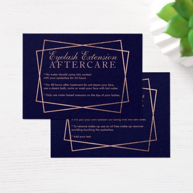 Rose Gold Skript Marine Blue Weyelash Nachsorge (Schreibtisch)