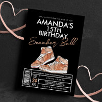Rose Gold Sneaker Ball zum Geburtstag Einladung