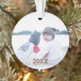 Rose Gold Snowflake 2 Foto Ornament