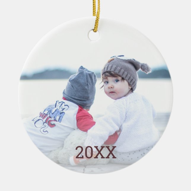 Rose Gold Snowflake 2 Foto Weihnachten Keramik Ornament (Vorne)