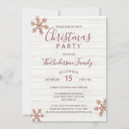 Rose Gold Snowflake Chic Modernes Party
