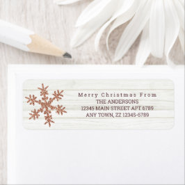 Rose Gold Snowflake Chic Rustic Woliday