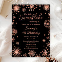 Rose Gold Snowflakes Geburtstagsparty