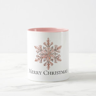 Rose Gold Snowflakes Weihnachten Tasse