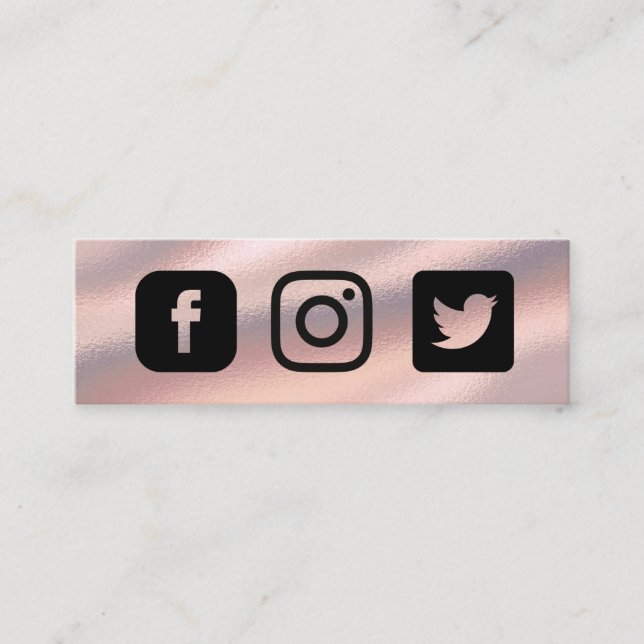Rose Gold Social Media-Einlage Mini Visitenkarte (Vorderseite)