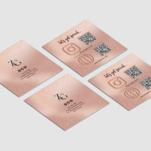 Rose-Gold-Social-Media-Sign mit QR-Code