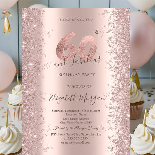 Rose Gold Sparkle Diamonds 60. Geburtstag Einladung