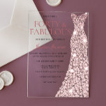 Rose Gold Sparkle Dress 40. Geburtstag Acryleinladungen<br><div class="desc">Rose Gold Sparkle Dress 40. Geburtstag Einladungen Akryllische Einladungen - 40 & Fabulous Frauen 40. Geburtstag Party Variationen zu den Einladungen und passenden Gegenständen in unserem Shop</div>