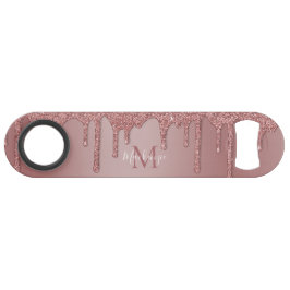 Rose Gold Sparkle Drilling Glitzer Monogram Speed Flaschenöffner