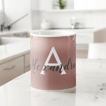 Rose Gold Sparkle Glitter Monogram Name & Initial Kaffeetasse<br><div class="desc">Blush Pink - Rose Gold Sparkle Glitzer Monogram Name und Initial Coffee Tasse. Die Tasse ist das perfekte Geschenk für jemanden,  der Rose Gold Liebe.</div>