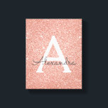 Rose Gold Sparkle Glitter Monogram Name & Initial Leinwanddruck<br><div class="desc">Blush Pink - Rose Gold Sparkle Glitzer Monogram Name und Initial Canvas Print. Die Canvas Print ist der ideale Begleiter für Geburtstag,  Hochzeit,  Babydusche oder Brautgeschenk für jemanden,  der sein Zimmer in Rose Gold verziert. Für passende,  individuelle Objekte wenden Sie sich bitte an den Designer.</div>