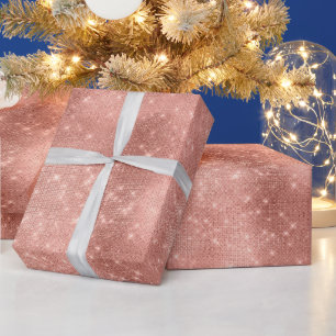 Rose Gold Sparkle Glitz Geschenkpapier