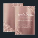 Rose Gold Sparkle Glitzer 16 . Geburtstag Geburtst Einladung<br><div class="desc">Blush Pink - Rose Gold Imitate Sparkle Glitzer Metallic Foil Sweet 16 Geburtstagsparty Einladung . Dies ist die perfekte 16 . Geburtstag Geburtstagseinladung für eine moderne Rose Gold und Blush Pink Ombre Glitzer Sparkle Girly Geburtstagsparty. Bitte kontaktieren Sie den Designer,  um passende Sonderanfertigungen zu erhalten.</div>
