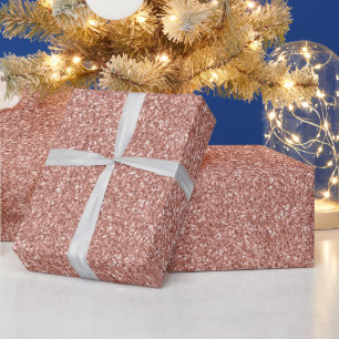 Rose Gold Sparkle Glitzer Geschenkpapier