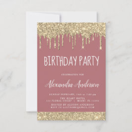 Rose Gold Sparkle Glitzer jedes Alter Geburtstag Einladung