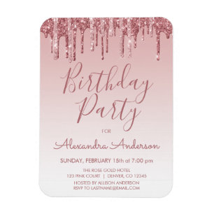 Rose Gold Sparkle Glitzer jedes Alter Geburtstag Magnet