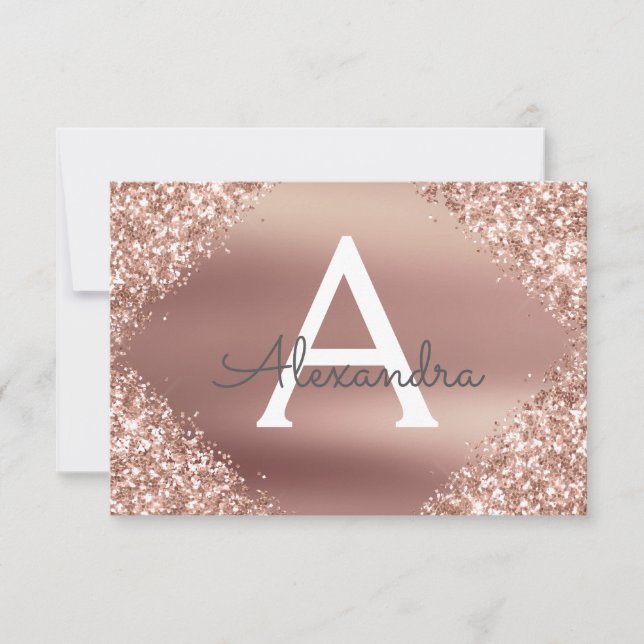 Rose Gold Sparkle Glitzer Sweet 16 Save the Date (Vorderseite)