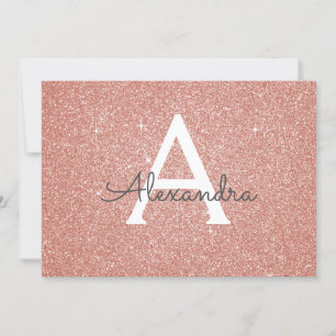 Rose Gold Sparkle Glitzer Sweet 16 Save the Date