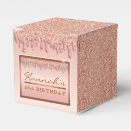 Rose Gold Sparkle Glitzer Tropfen Geburtstagsfeier Geschenkschachtel