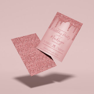 Rose Gold Sparkle Glitzer Tropfen jedes Jahr am Ge Einladung