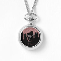 Rose Gold Sparkle Glitzer Tropfen Monogramm