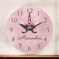 Rose Gold Sparkle Glitzer Unicorn Monogramm Name