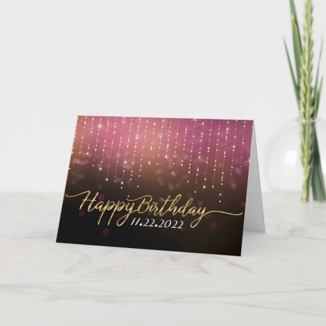 Rose Gold Sparkle Happy Birthday Card Karte (Vorderseite)