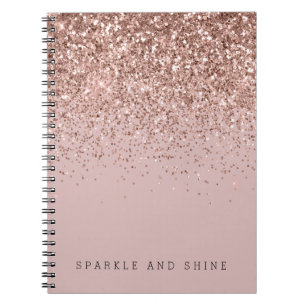 Rose Gold Sparkle Imitats Glitzer Notizblock