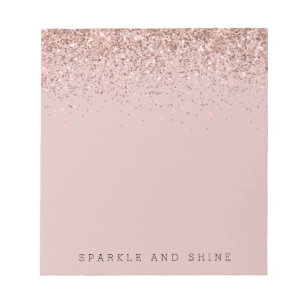 Rose Gold Sparkle Imitats Glitzer Notizblock