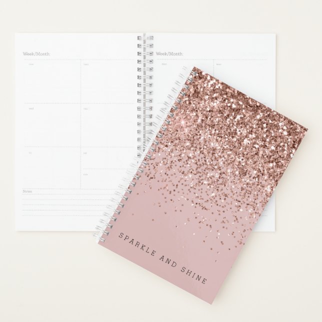 Rose Gold Sparkle Imitats Glitzer Planer (Anzeige)