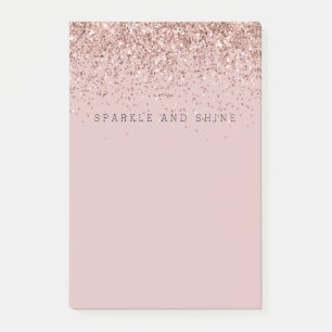 Rose Gold Sparkle Imitats Glitzer Post-it Klebezettel