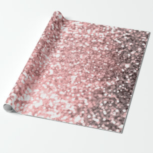Rose Gold Sparkle Lights Girls Glittery Sparkly Geschenkpapier