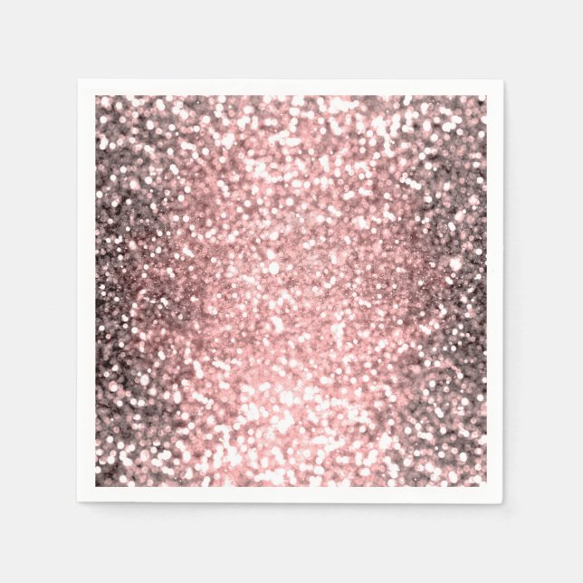 Rose Gold Sparkle Lights Girls Glittery Sparkly Serviette (Vorderseite)