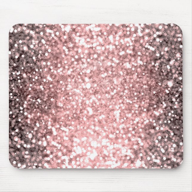 Rose Gold Sparkline Glitzer Funkelnd Glamour Mousepad (Vorne)