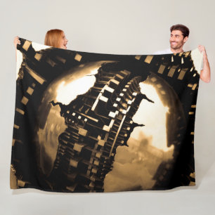 Rose Gold Spherische Abstrakt Fleecedecke