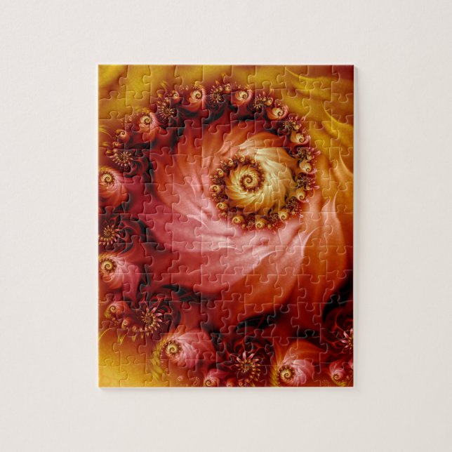 Rose Gold Spirale Blume Puzzle (Vertikal)