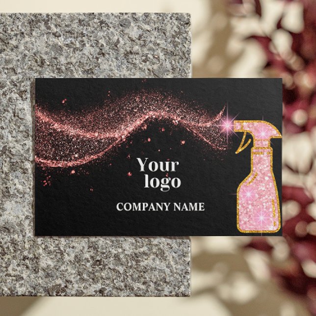 Rose Gold Spray Cleaner Instragram Qr Code Visitenkarte (Rose Gold Spray Cleaner Instragram Qr Code Business Card)