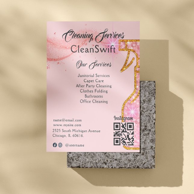 Rose Gold Spray Reinigungshaus Reinigung Flyer (Rose Gold Spray Cleaner House Cleaning Flyer)